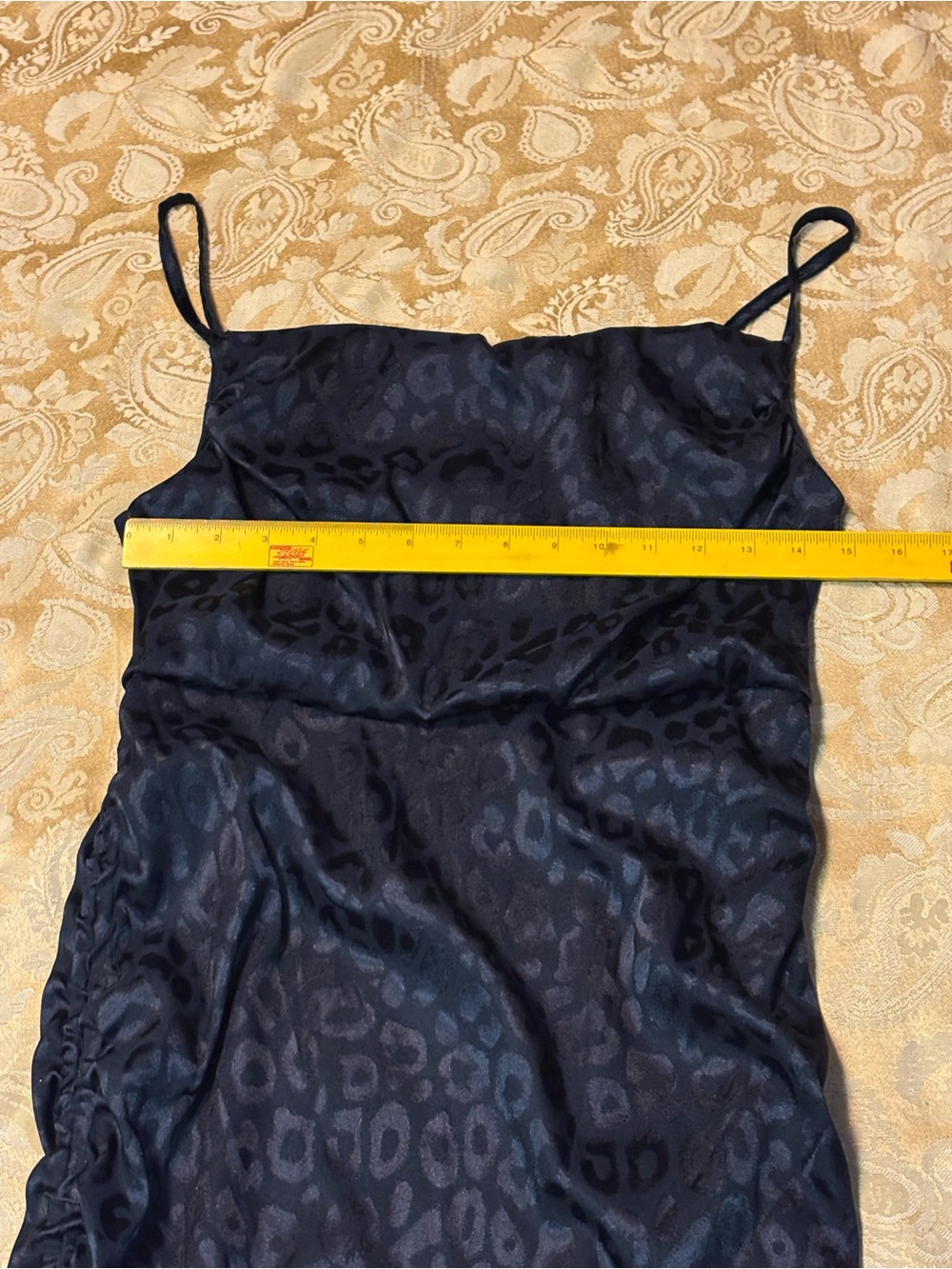Wild Fable Black Satin Leopard Print Slip Dress - Picture 5 of 7
